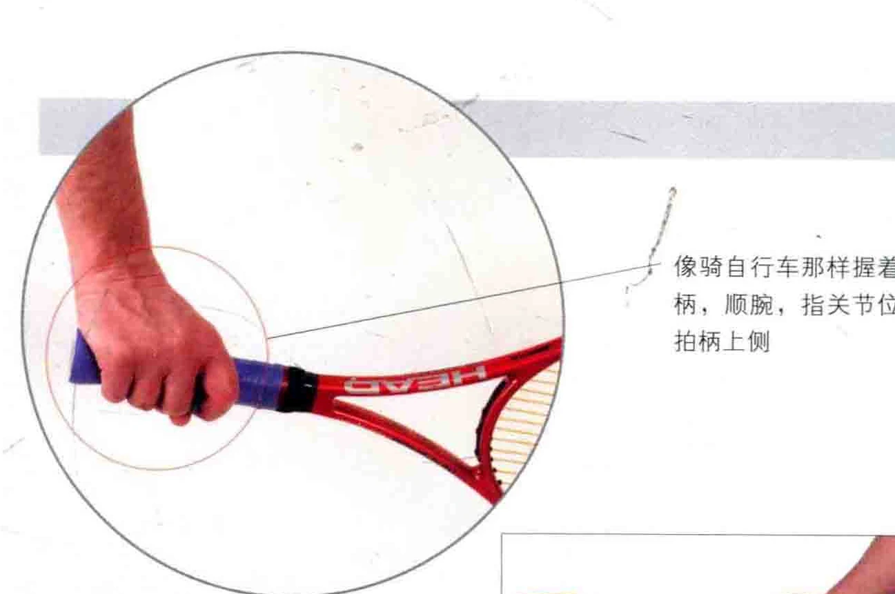 单手反手握拍特写